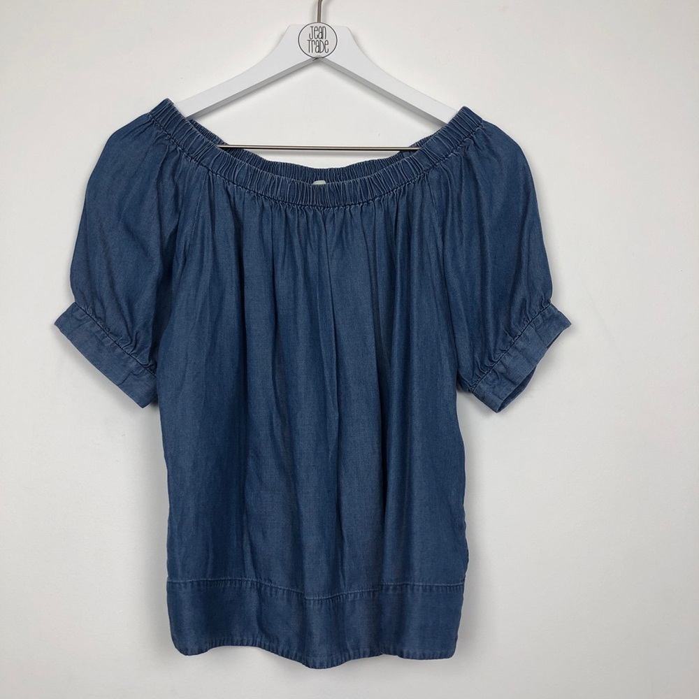 Kate Spade Broome Street Off-The-Shoulder Chambray Top